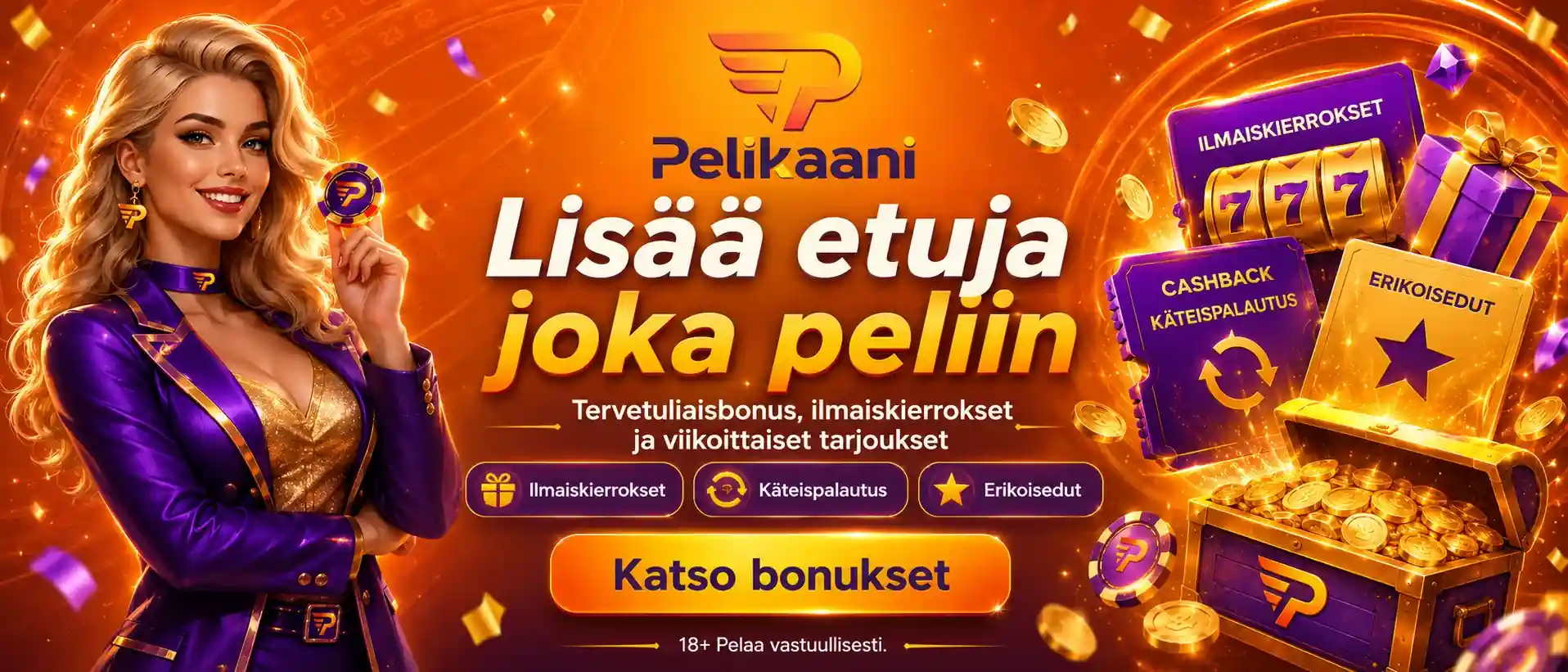 Bonukset, ilmaiskierrokset ja erikoisedut peleihin